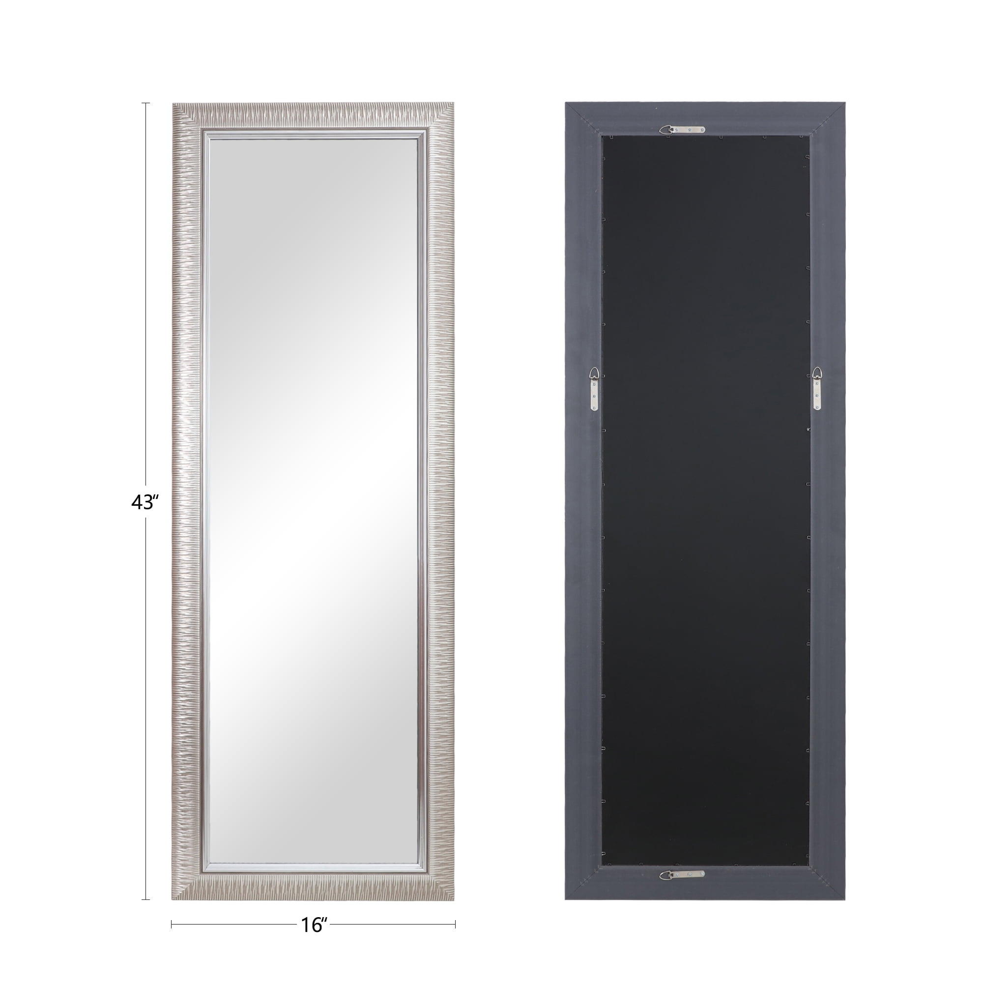 43"*16" Wall Mirror Full Length Mirror Rectangle Full Body Mirror Silver