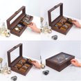 thumbnail image 4 of Watch Box, Wood Watch Box Display Case Organizer Watch Box Case Organizer Watch Display Case PU Leather Storage Organizer With Glass Top Removable Pillows Valentine Day Gift, 4 of 8