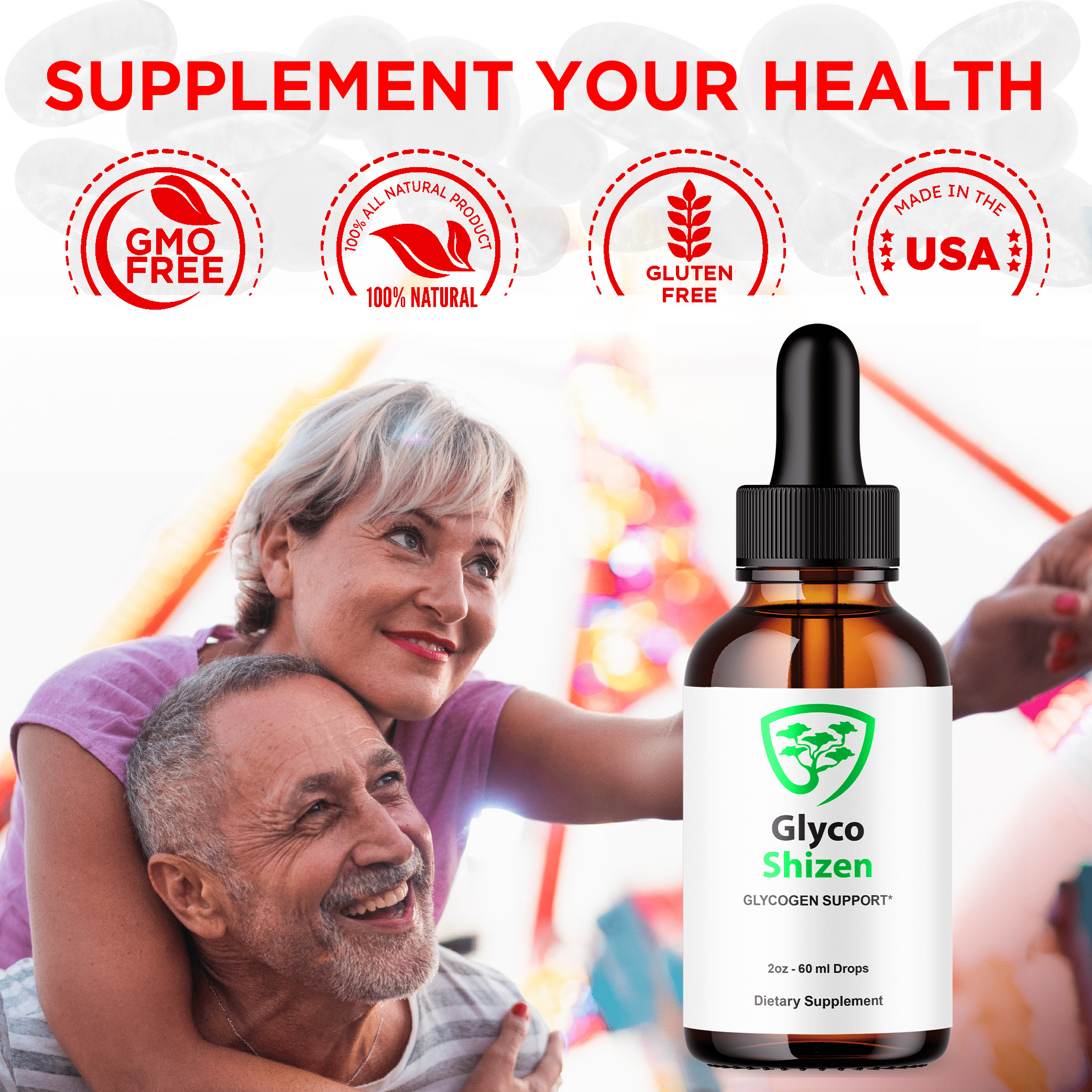 Glyco Shizen Glycogen Support Drops Advanced Formula Vitamin Supplement 90 Servings