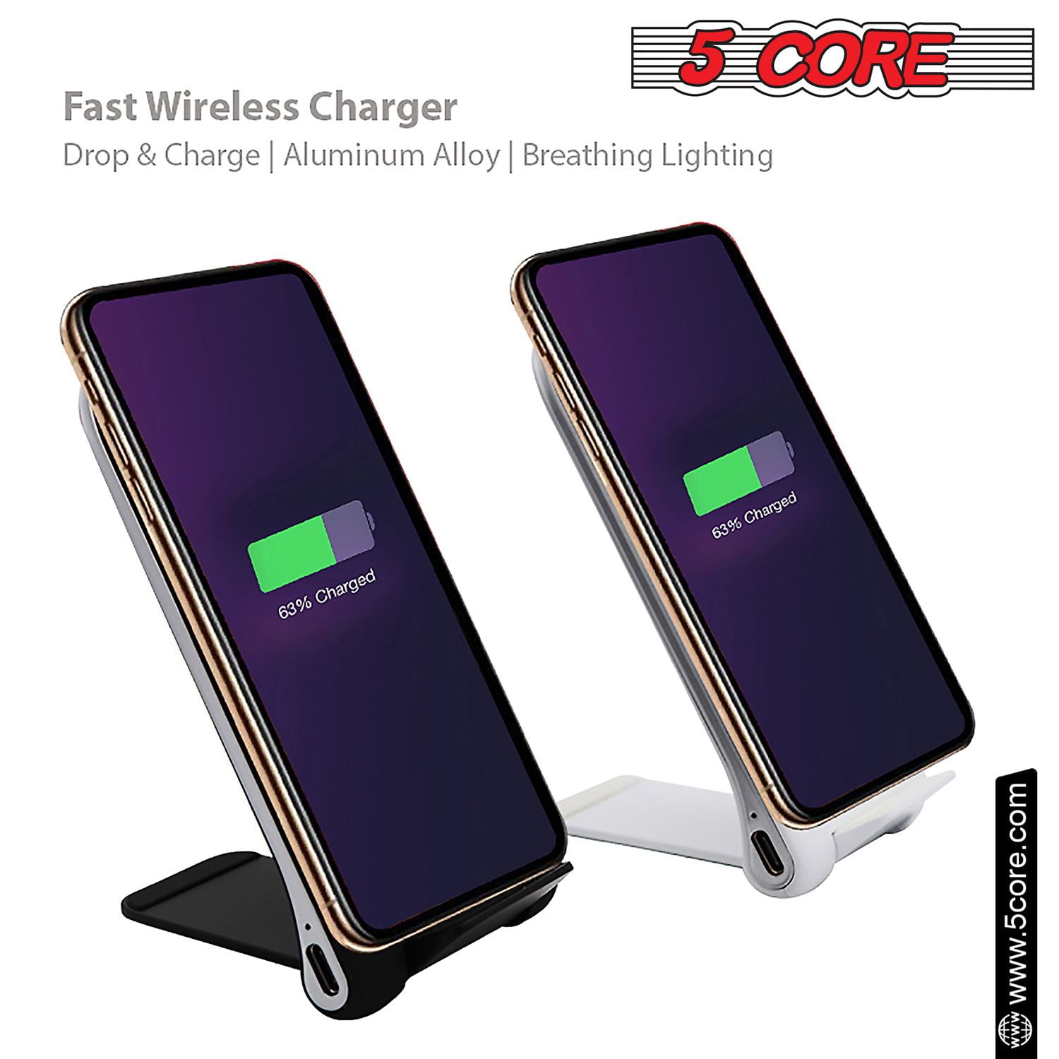 BoostCharge Ultra-Slim 10W Max Fast Wireless Charging Pad with Glass Top – Universal Qi-Certified Charger for iPhone, Android, Smartwatches & Earbuds