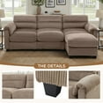 thumbnail image 4 of Bonzy Home Modular Sectional Sofa With Ottoman, Ultra‑Comfort Seating – Configurable for Living Room & Family Room; Brown, 4 of 9