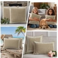 thumbnail image 4 of Cream Greek Key Outdoor Pillow Covers 26x26 Set of 2,Waterproof Patio Throw Pillowcase Protectors,Geometric Greece Ancient Rustic Square Decorative Pillow Shams Cushion Covers for Seat Bed Couch Sofa, 4 of 8