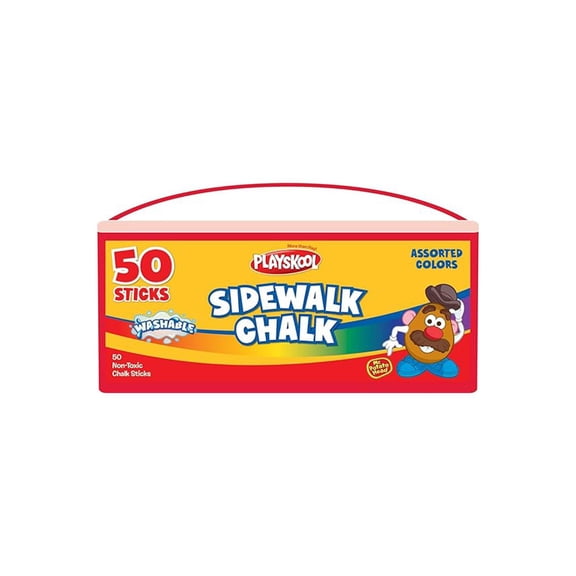 Playskool Super Bucket Sidewalk Chalk 52 Count (Plastic Tub With Handle), Multi, Size: one size