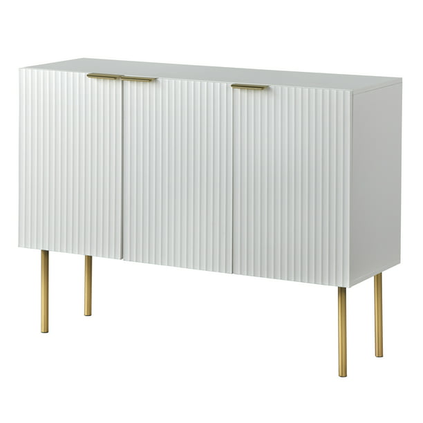 Medina Contemporary Channel Front Sideboard, White Finish Walmart.com