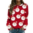 thumbnail image 1 of toraway Sweat à Capuche pour Femmes Zip avant Nouveau Sweat-Shirt de Noël Imprimé Col Rond Manches Longues Décontracté à la Mode TG, 1 of 4