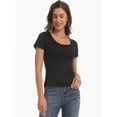 thumbnail image 5 of Women's T Shirts Short Sleeve Scoop Neck Basic Going Out Tops Fashion Slim Fit Tee, 5 of 6
