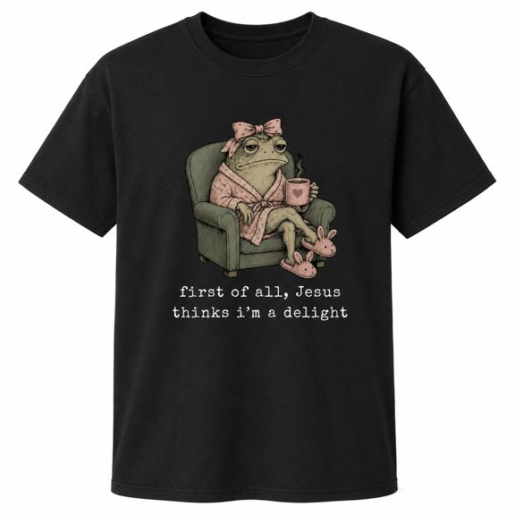 Jesus Thinks I’m a Delight Frog Graphic T-Shirt, Unisex Faith Humor Tee