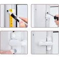 thumbnail image 3 of Cerraduras de seguridad, limitador de rotación de ventanas con tornillos, pestillos blancos para ventanas, cerraduras bloqueadoras de marco para varias puertas y ventanas y seguridad para el hoga, 3 of 5