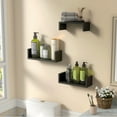 thumbnail image 3 of FKS LIFE Floating Shelves for Wall, Wall Shelves for Bathroom, Bedroom, Living Room, Kitchen, Office, Wood Shelves for Home Decor Set of 3, 3 of 5