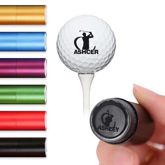 Kainsy Custom Golf Ball Stamp, Personalized Golf Ball Stamp Markers with Ink, Create Unique Mark on Golf Balls, Waterproof Golf Ball Stamper, Father's Day Gift, Golf Accessories for Men Black