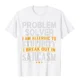 thumbnail image 1 of Camiseta de algodón normal para hombre, con sarcasmo, alergia a la estupidez y solucionador de problemas., 1 of 7