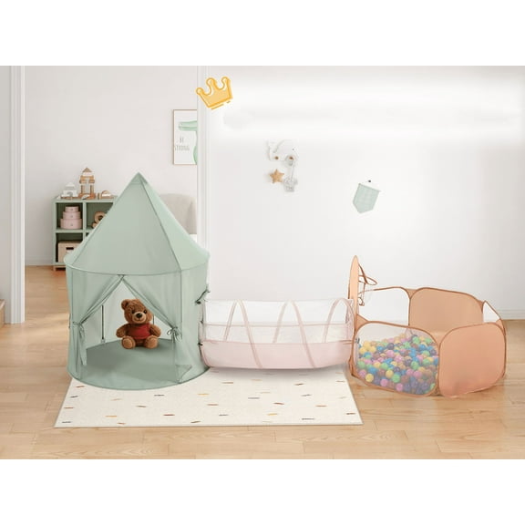 STAROUS 3 in 1 Pop Up Kids Play Tent with Tunnel and Ball Pit for Kids