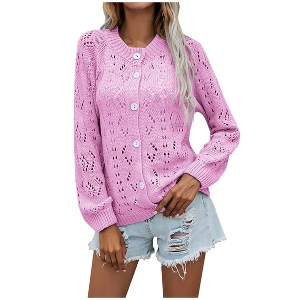 Moda mujer Casual bolsillos manga larga Casual sólido abrigo cárdigan blusa Fridja hkj535