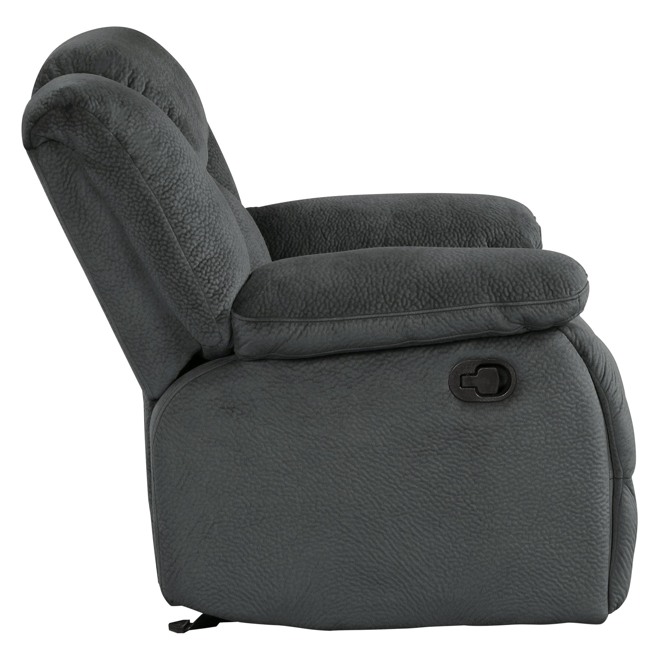 OakvillePark Cameron Microfiber Fabric Upholstered Glider Reclining Chair, Charcoal