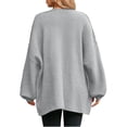 thumbnail image 4 of Long Sleeve Solid Women Lantern Loose Knit Oversize Sweater Cardigan, 4 of 6