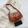 thumbnail image 3 of Bolso de hombro sencillo para mujer, Bolso de Color sólido de cuero PU, Bolso para citas diarias para mujer, 3 of 6