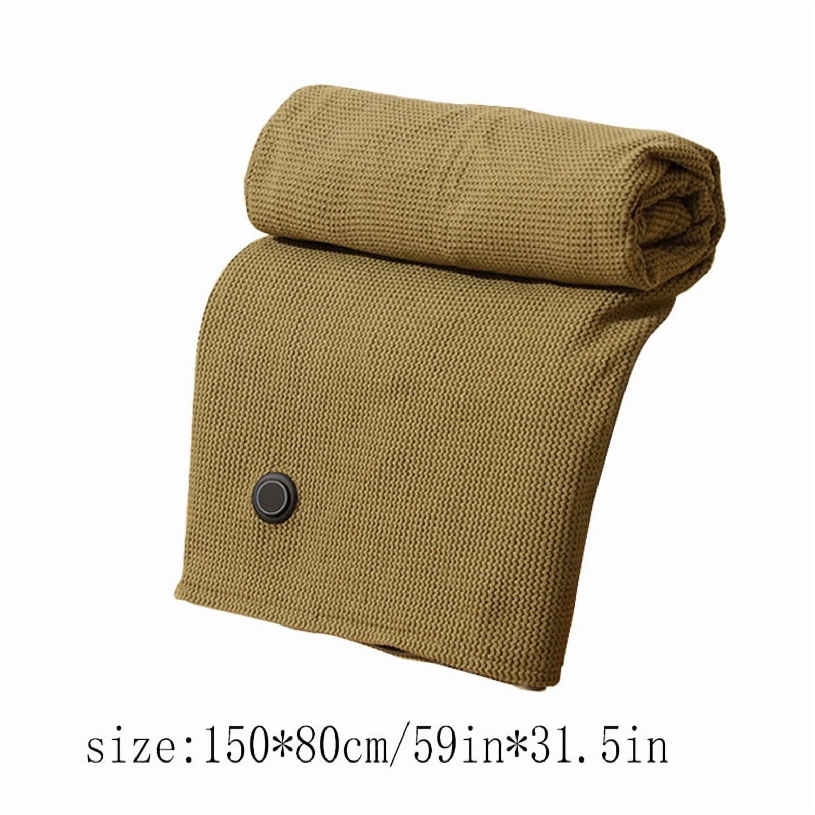 Lwlmwt USB Electric Heated Shawl Portable Heated Blanket with Zipper Adjustable Temperature Machine Washable Ideal for Outdoor, Car and Travel