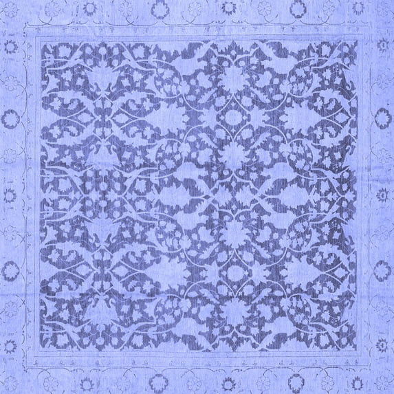 Ahgly Company Indoor Square Oriental Blue Traditional Area Rugs, 4' Square