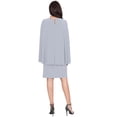 thumbnail image 5 of KOH KOH Long Cape Batwing Cloak Dolman Sleeve Knee Length Fall Winter Work Tunic Dressy Formal Wedding Guest Party Funeral Mini Midi Dress For Women Gray Grey X-Large US 14-16 NT115, 5 of 6
