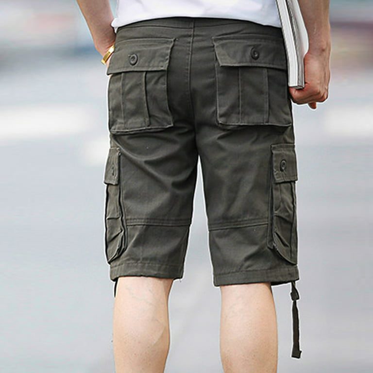Summer Clearance Sale! Joau Mens Casual Cargo Shorts Classic Multi Pockets Cargo Shorts Outdoor Quick Dry Lightweight Camping Hiking Workout Shorts S