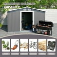 thumbnail image 6 of 10FT x 12FT Metal Outdoor Storage Shed, Steel Garden Storage House with Double Sliding Doors, Waterproof Tool Shed for Backyard Patio, 6 of 16