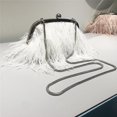 thumbnail image 1 of Bolso de mano para mujer, bolso de mano con plumas, lujo, 2 tipos, cadena de serpiente, cadena corta de perlas, 1 of 5