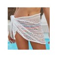 thumbnail image 5 of Womens Sexy Beach Cover up Short Sarong Hollow Skirt Cover Up Soild Color Swimwear Wrap Shell Beach Scarf Skirt, 5 of 8