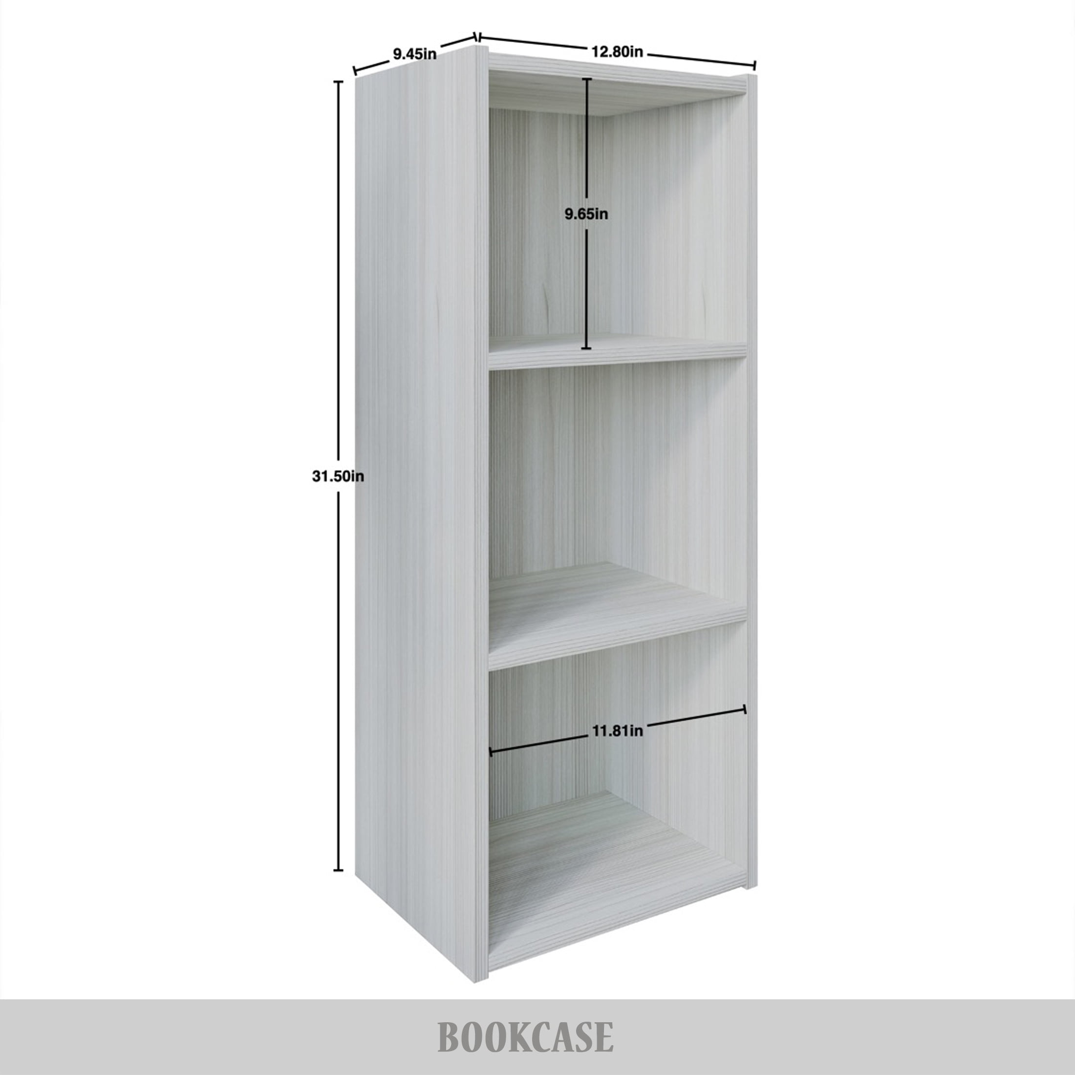 Castle Place Classic 3-Cube Open Shelf Wood Bookcase, White