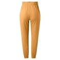 thumbnail image 6 of Womens Plus Size Pants Casual Solid Harlen Long Pant with Pocket Comfortable Loose Trousers for Women Yellow XL, 6 of 9
