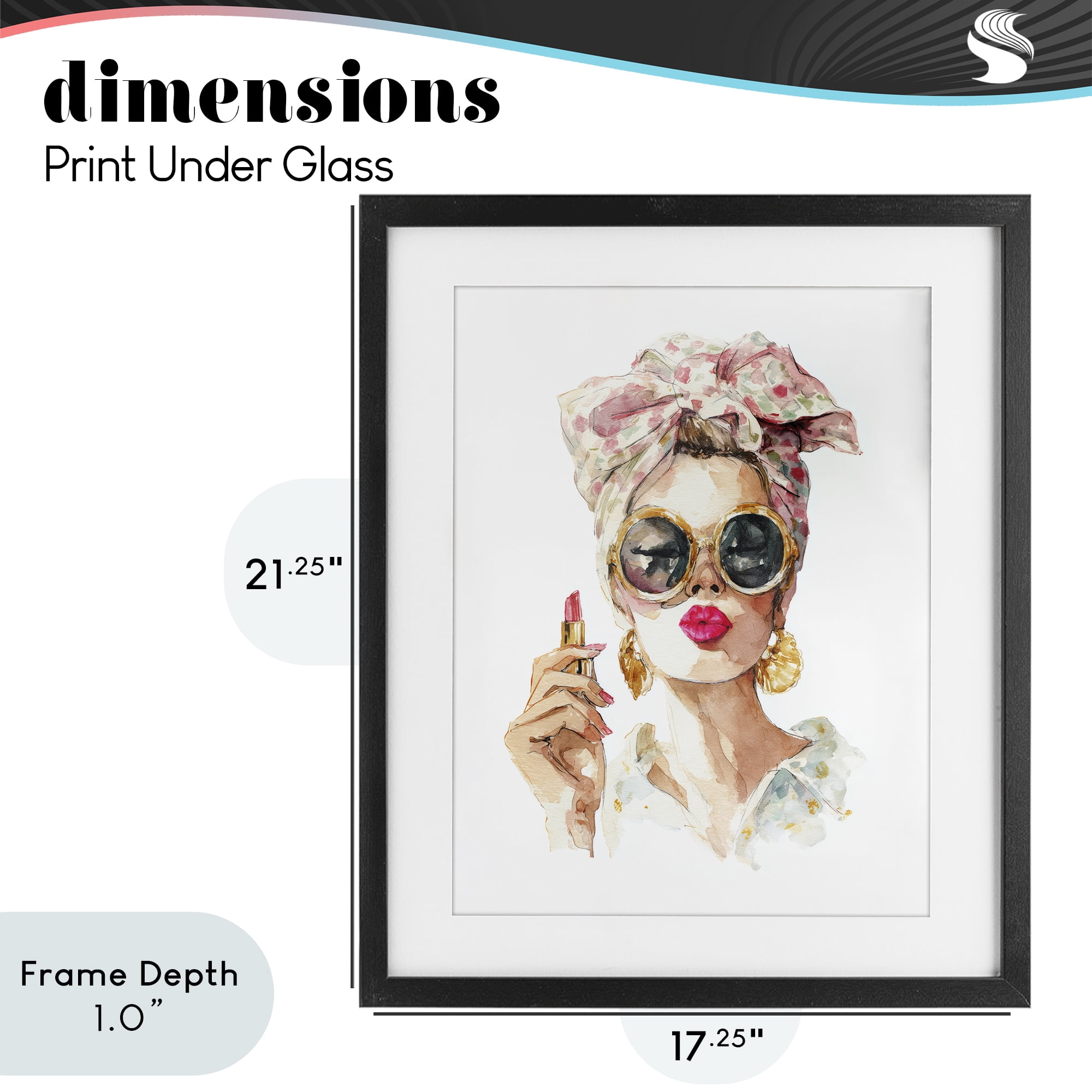 Stupell Industries Feminine Lipstick Spell Black Framed Print Under Glass, design by Svetlana Aleynikova