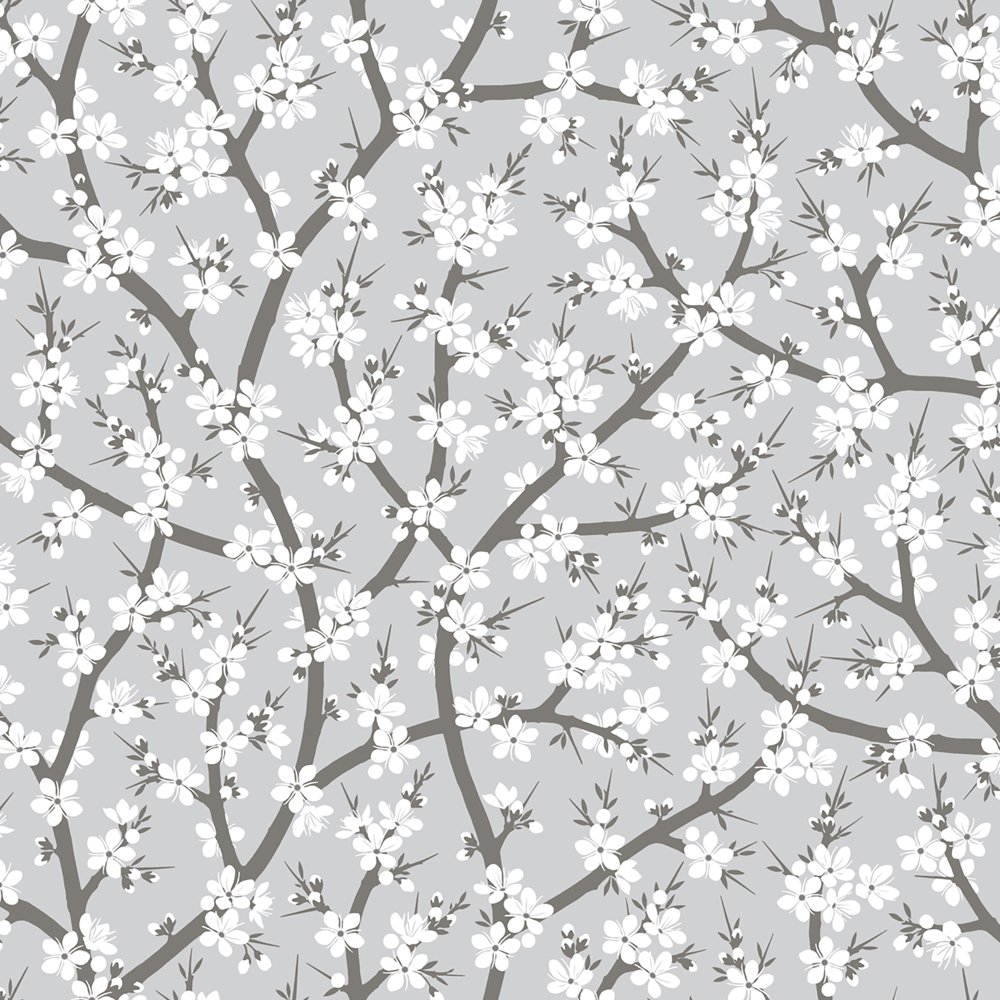 Sandudd Henrik Grey Floral Wallpaper