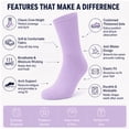 thumbnail image 5 of Comfort Crew Socks 6 Pairs for Women, Soft Breathable Stretch Socks, Non Binding Comfortable Fit for Work, Walking & Everyday Wear, Size 7-9, 5 of 6