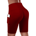 thumbnail image 2 of Biker Shorts for Women with Pockets Fitness Running Gym Shorts Workout High Waisted Shorts Slim Tummy Control Running Yoga Sports Active Pants, 2 of 5