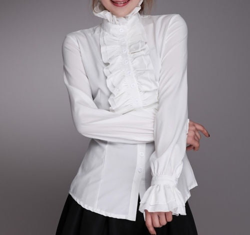 ruffle blouse high neck