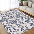 thumbnail image 4 of 8x10 Area Rugs, Blue Floral Leaf Non-Skid Rubber Backing Large Rectangle Rugs - Living Room Bedroom Home Office, Retro Farmhouse Plant Tree Branch Indoor Floor Mat Carpets Washable Rug, 4 of 9