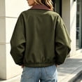 thumbnail image 5 of Byworldtasic Women’s Barn Jacket Loose Zipper Utility Coat Cinchable Hem Workwear Jacket with Pockets, 5 of 6