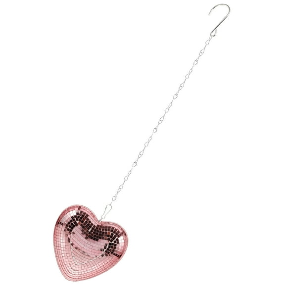 OUNONA disco decorations Heart Shaped Mirror Ball Glass Light Reflection for Women 1Pack