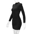 thumbnail image 6 of YUEVORA Dress for Women, Puff Sleeve Long Sleeve Bodycon Midi Dress, Slim Fit Vintage Style, Stretchy Casual Outfit for Office and Date Night, 6 of 7