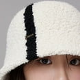 thumbnail image 4 of Warm Winter Hat Knitted Hat Women Winter Bucket Hat Thick Color Matching Soft Sun Uv Protection Short Brim Windproof Cold, 4 of 5