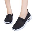 thumbnail image 3 of Womens Mesh Walking Shoes Summer Breathable Soft Arch Support Walking Anti-Skid Sports Slip On Sneakers Shoes (Black), 3 of 7