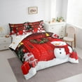 thumbnail image 3 of jejeloiu Kawaii Christmas Snowmen Bedding Comforter Set 7pcs,Chic Xmas Gifts Queen Bedding Sets,Happy New Year Queen Sheet Sets For Girls Boys,Luxury Bedroom Decor Reversible, 3 of 8