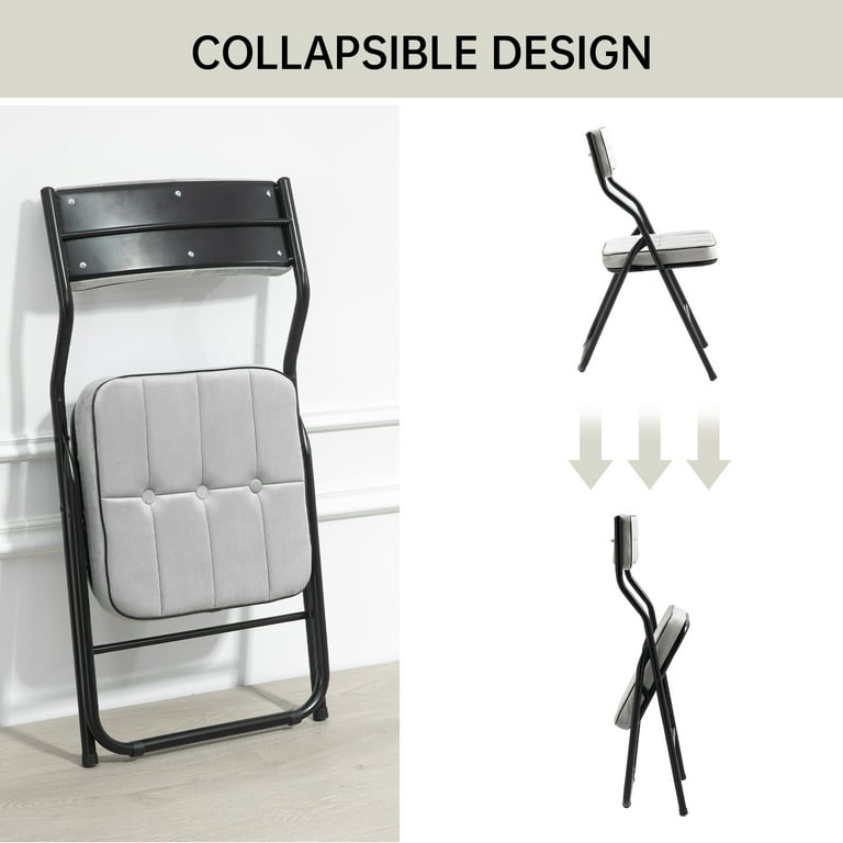 MOONMISS Folding Chairs Steel Dining Chairs Set of