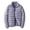 Grey, variant on Mens Lightweight Puffer Jacket, Short Packable Down Coat, Stand Collar Hooded Jacket, Warm Winter Outerwear for Casual Daily Wear