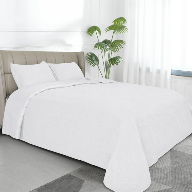 Juego de Edredón Fácil de Usar para Cama Matrimonial/Reina Reversible con 2 Fundas de Almohada