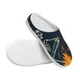 thumbnail image 3 of Daiia Moonlit Skeleton Campfire Print Women’s Fuzzy Slippers Memory Foam Lightweight House Shoes Cozy Loafer Flannel House Shoes-40/41, 3 of 7