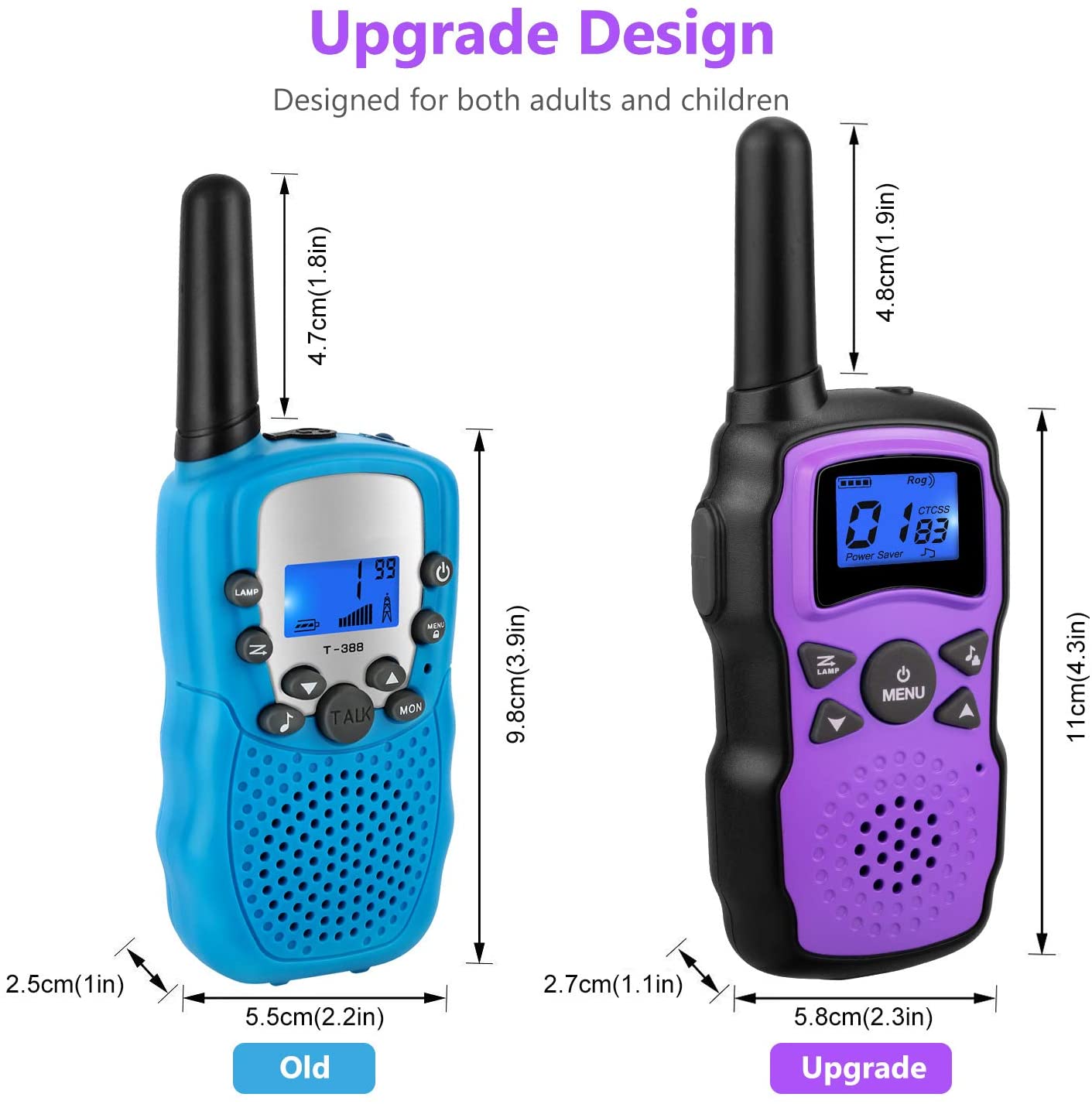 Wishouse Walkie Talkies for Kids Adult Long Range Rechargeable Pack,Boy  Wearable Walky Talky Set Two Way Radio with USB Charger Battery,Camping  Games Toy Birthday Xmas Gift for Girl Children Family