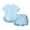 Blue, variant on LYMAYTER 9M-7T Girls Summer Shorts Set for Baby Toddler 2PCS Short Sleeve Ruffle Cotton T-Shirt and Elastic Drawstring Shorts Pants Sets