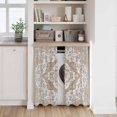thumbnail image 6 of Brown Boho Kitchen Curtains 45 Inch Length, Vintage Abstract Floral Ethnic Tribe Tiers Curtains for Bathroom Bedroom Cafe, Light Filtering Small Window Treatment Short Drapes 2 Panels 42"Wx45"L, 6 of 8