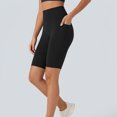 thumbnail image 3 of HomeDM Women's Biker Shorts with Pockets High Waisted Lounge Yoga Shorts Pants for Workout Casual Black L, 3 of 9