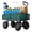 Green Body + Gray Wheels + Green Rain Cloth, variant on Accreate Utility Steel Garden Cart Trolley, 3 in 1 Gardeners Wagon with Removable Sides to Convert Into Flatbed, 200kg Heavy Duty Trailer Cart with 2in1 Handle & 25cm Pneumatic Tires for Farm Yard